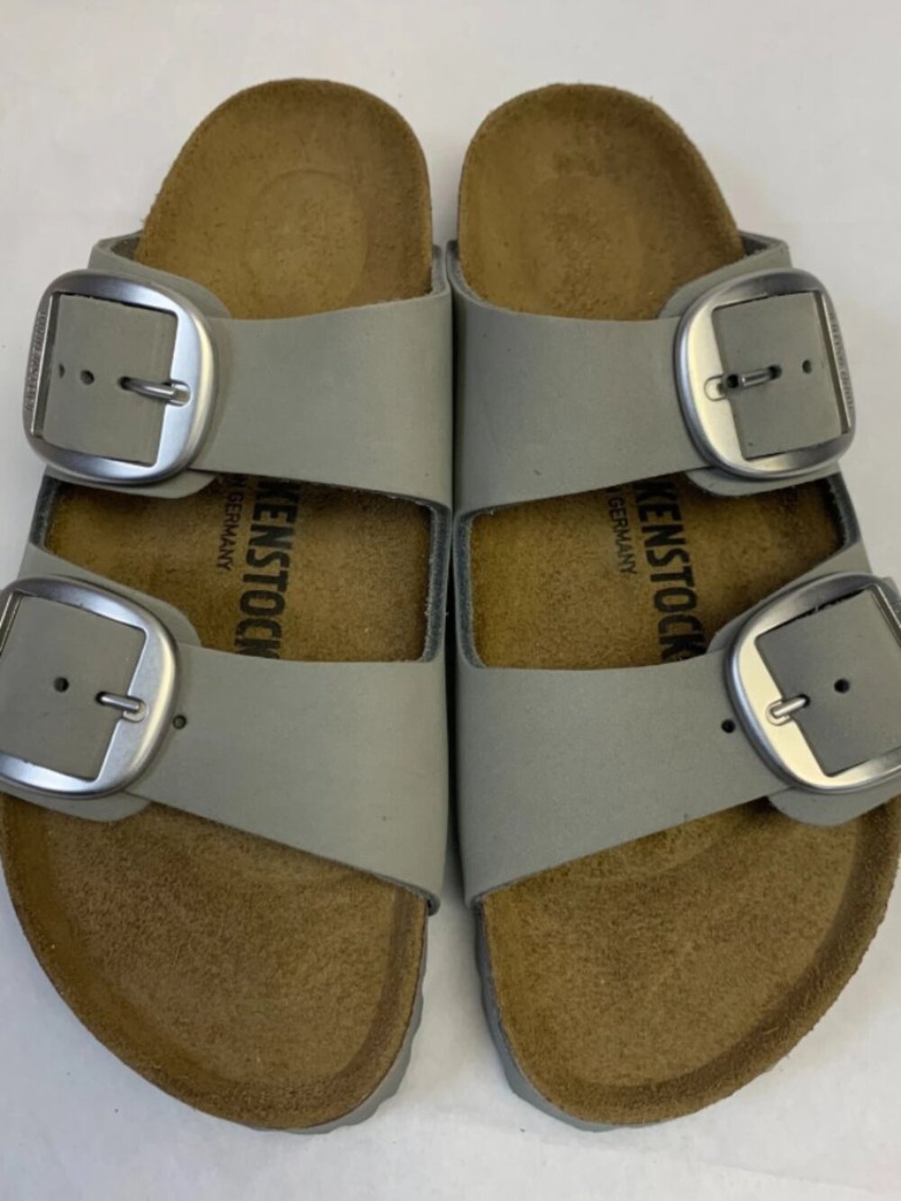 Birkenstock Arizona Big Buckle Dove Gray Nubuck Leather Narrow Width
